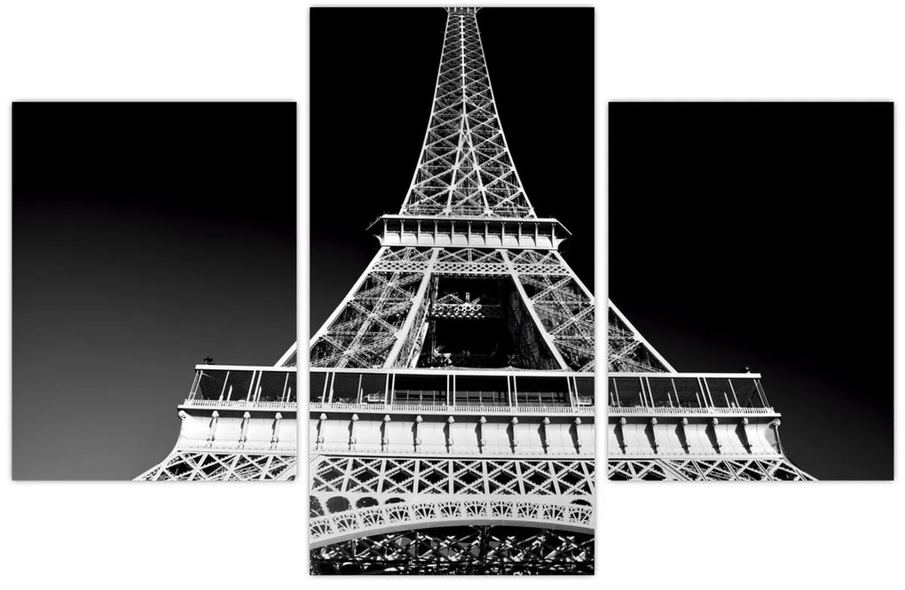 Tablou - Turnul Eiffel, alb-negru (90x60 cm)
