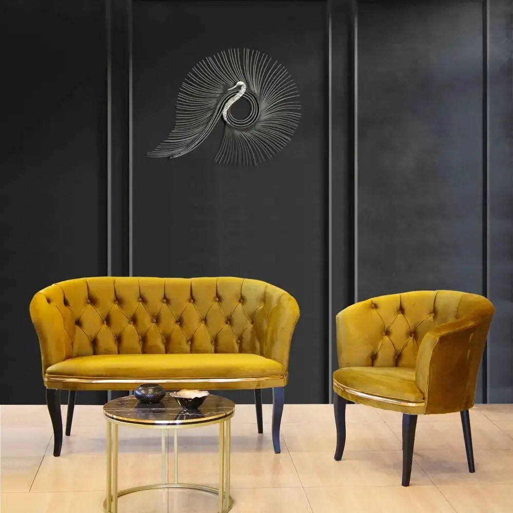 Canapea Milano culoare mustar2 locuri