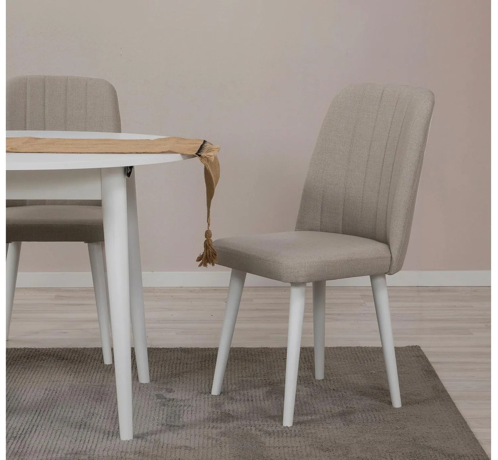 Set mobilier sufragerie Nidupo 5 (alb + crem) (pentru 2 persoane). 1093765