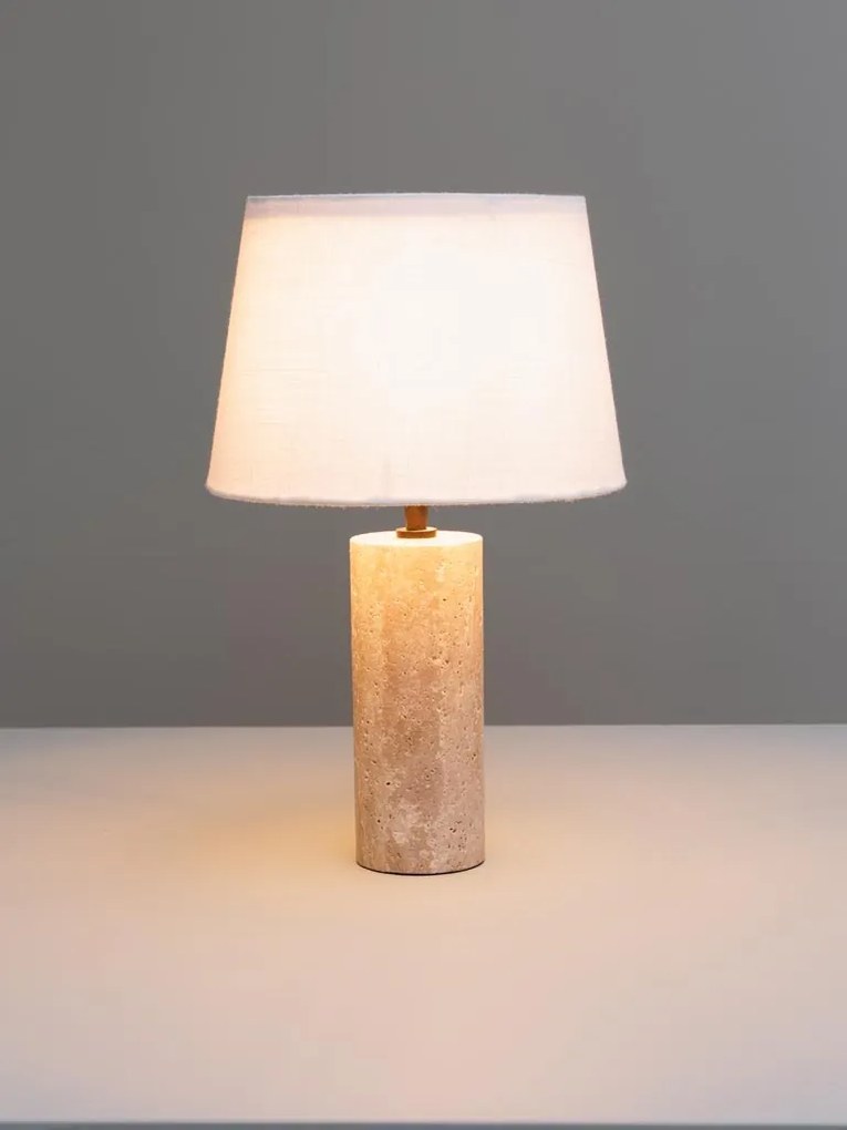 Lampa de masa, cu abajur din bumbac, Marble