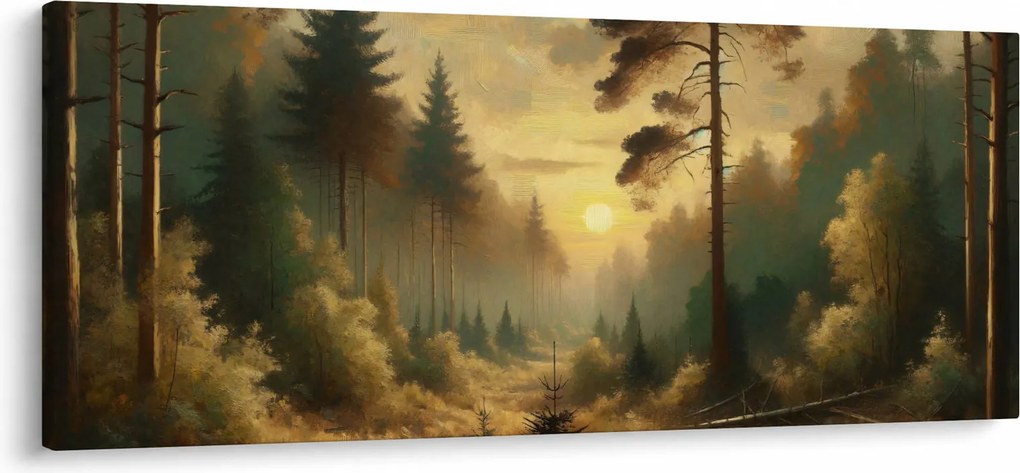 Tablou - Soare strălucind prin pădure (120x50 cm)