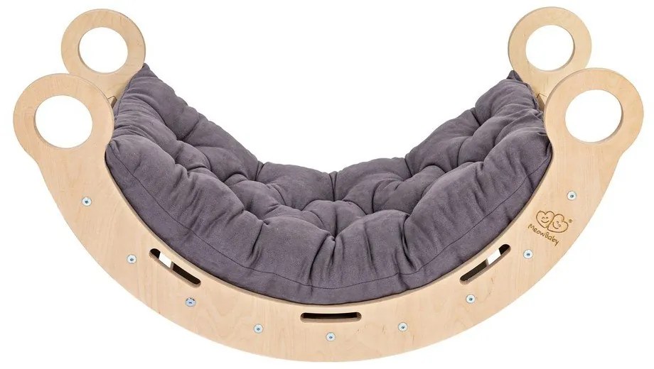 Leagăn gri/în culoare naturală din lemn de pin 39x75x38 cm Montessori – Meowbaby