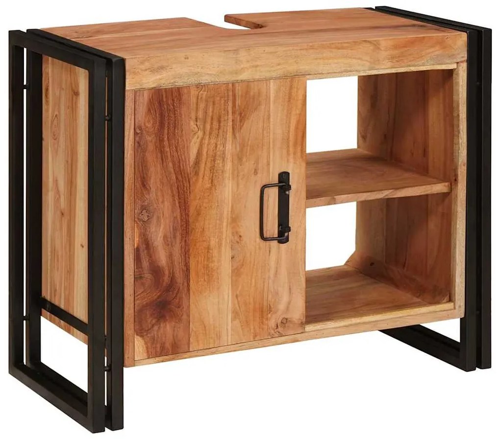 vidaXL Dulap de chiuvetă Maro 71 x 33 x 58 cm Lemn Solid de Acacia