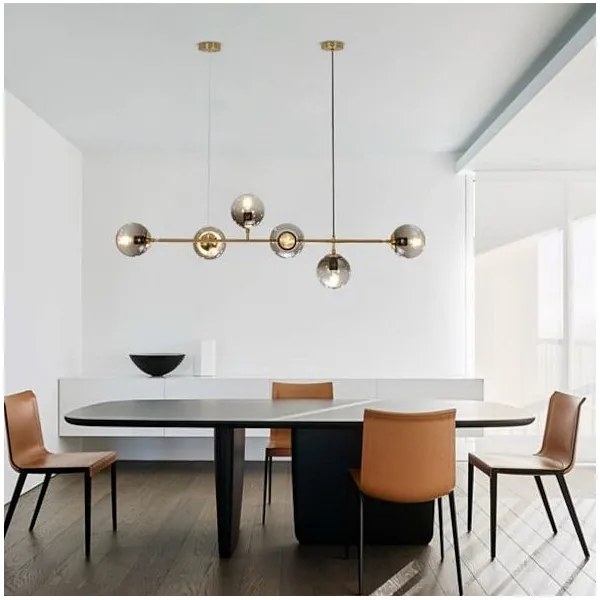 Lustră pe cablu 6xE27/10W/230V auriu