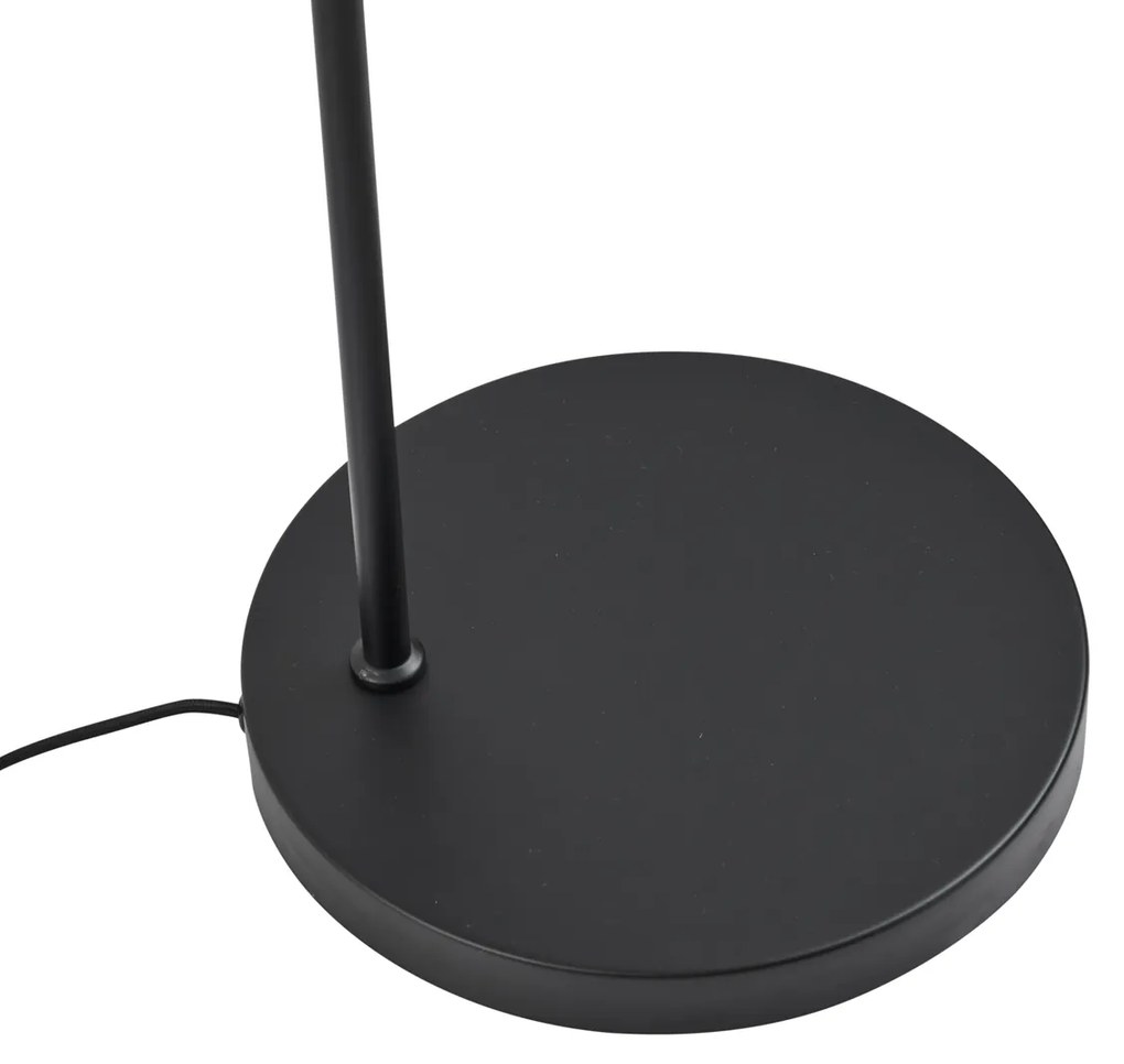 Lampă de podea Japandi neagră cu abajur auriu și bej - Pluni