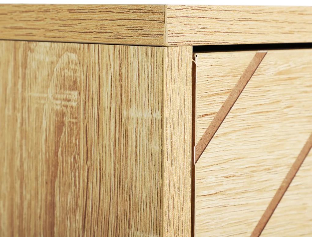 HOMCOM Comodă din lemn și metal comodă modernă stil industrial Natual Wood negru |Aosom.it