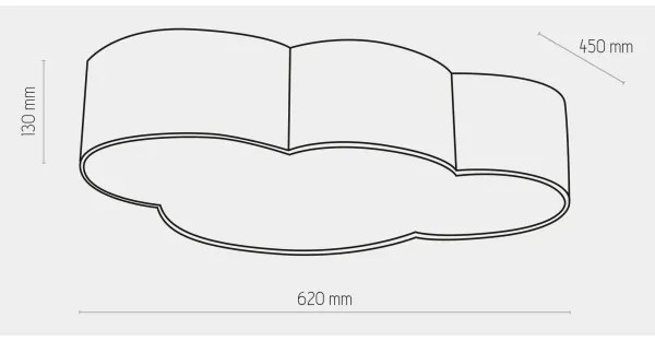 Plafonieră pentru copii CLOUD 4xE27/15W/230V albastru