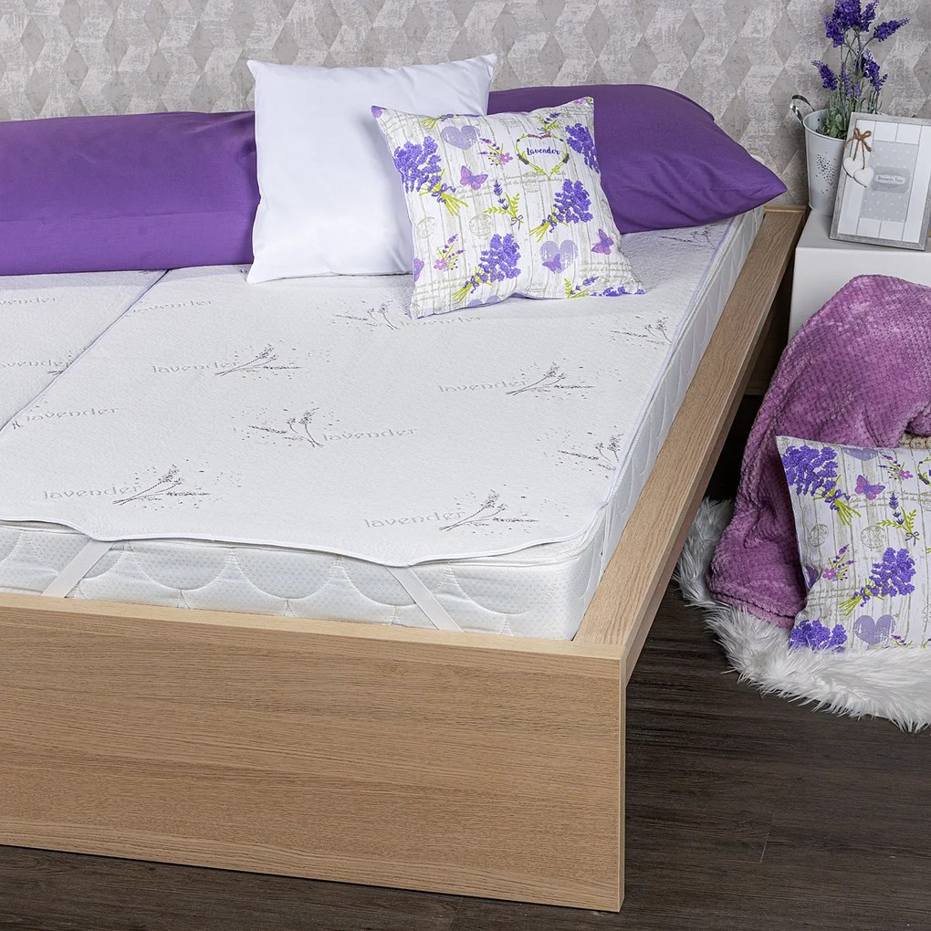 Protecție saltea 4Home Lavender cu elastic, 160 x 200 cm, 160 x 200 cm