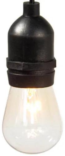 Ghirlandă luminoasă, impermeabilă cu 15 becuri LED, tip soclu E27 , alb cald