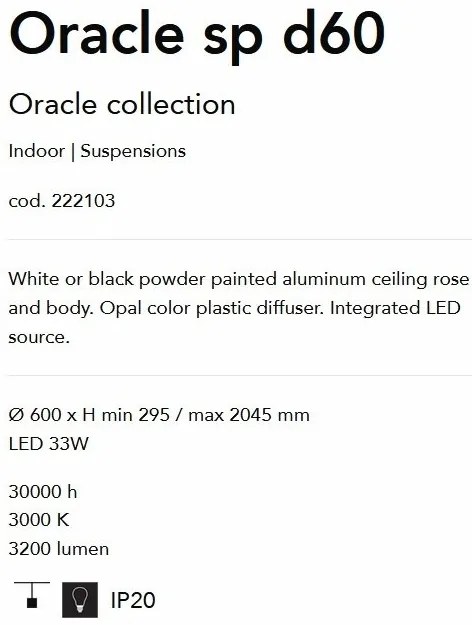 Lustra LED design modern ORACLE SP D60 NERO