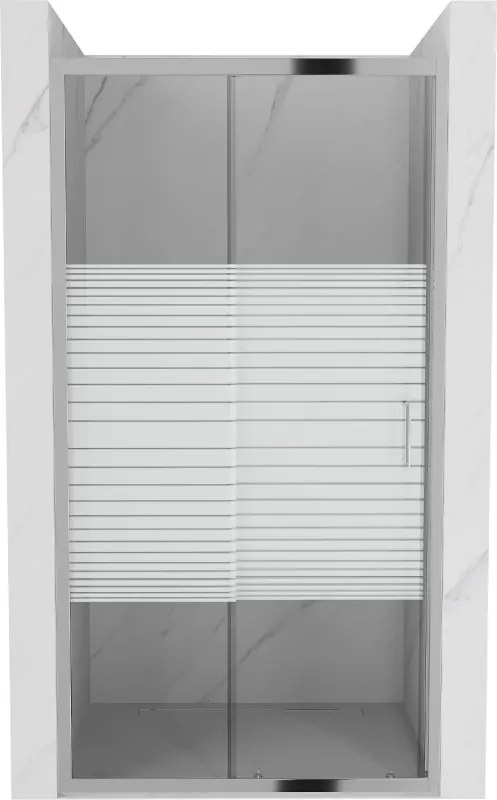 Mexen Apia uși de duș glisante 90 cm, benzi, crom - 845-090-000-01-20