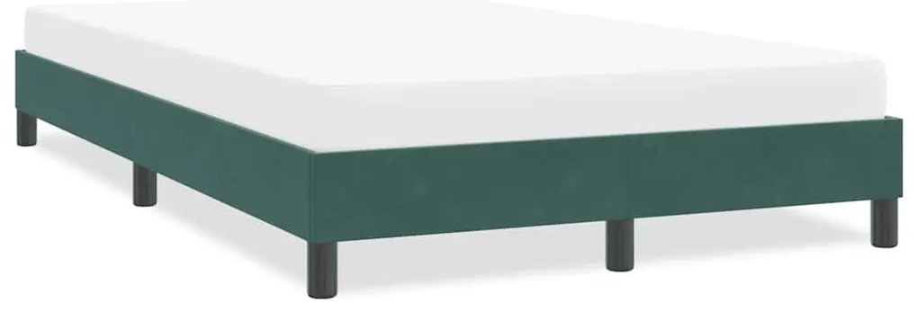 vidaXL Cadru de pat fără saltea Verde închis 120x210 cm catifea