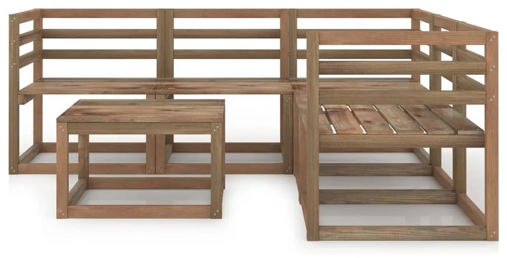 Set mobilier de gradina, 6 piese, maro, lemn de pin tratat