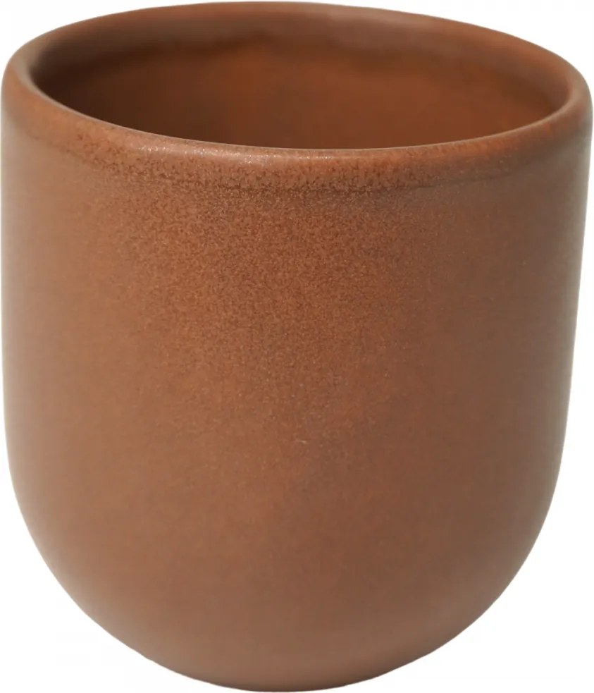 Set 6 Pahare Cafea Novum (3 X 250ml Maro Mat, 3 X 150ml Portocaliu Granit Mat) Gresie Glazurata Manual - Black Friday