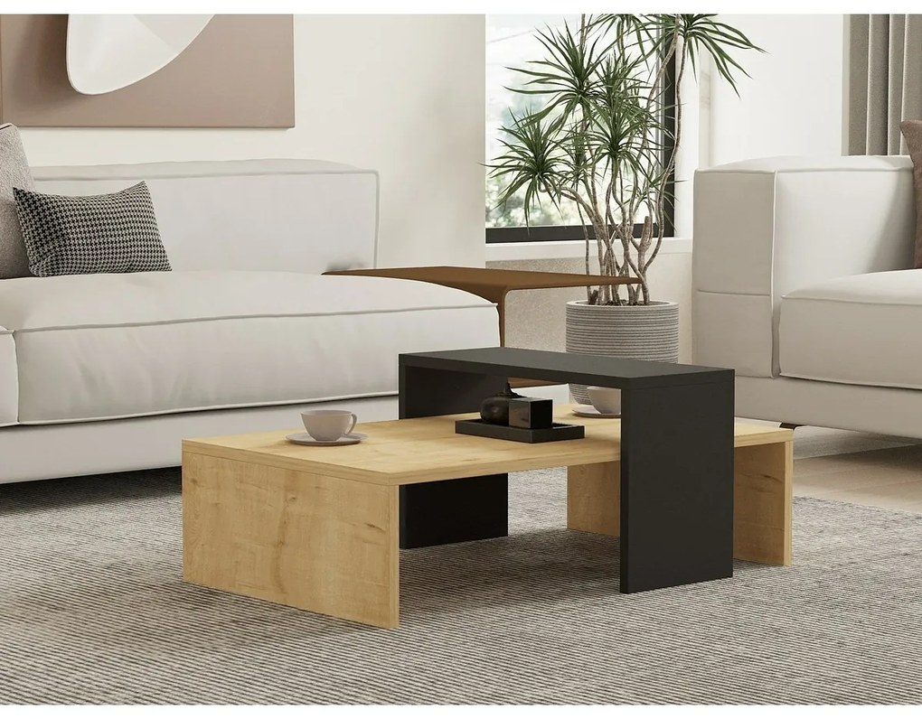 Măsuță de cafea Glow Anthracite and SapphireOak