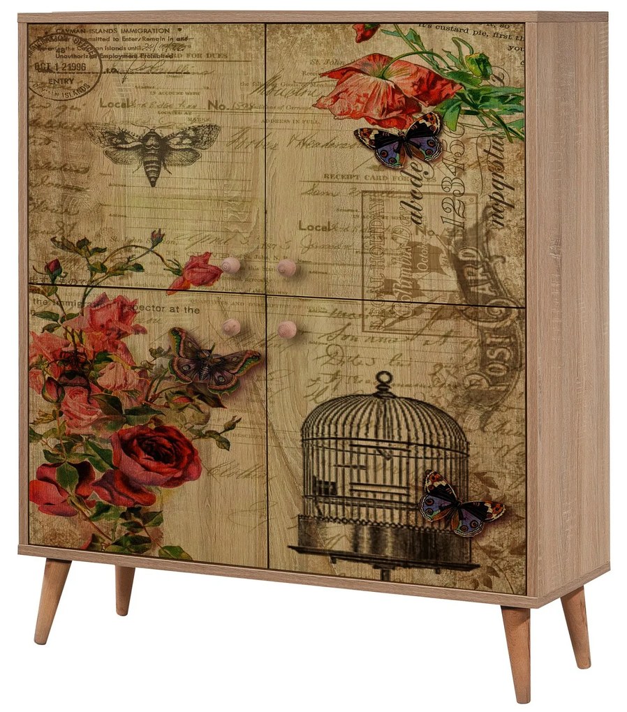 Mobilier pentru hol Maluxe 734 (Stejar sonoma + Piatră). 1089073