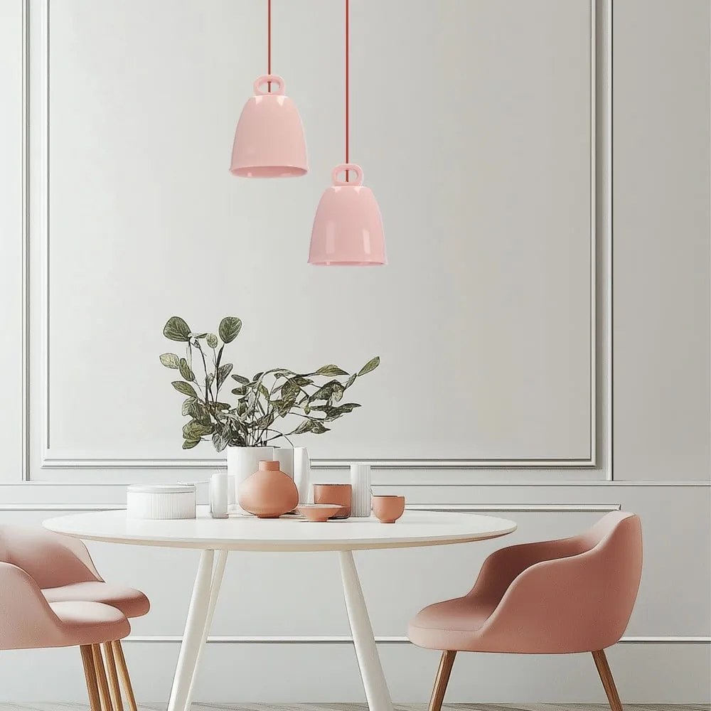 Lustră roz cu abajur din ceramică Sewilla – Candellux Lighting