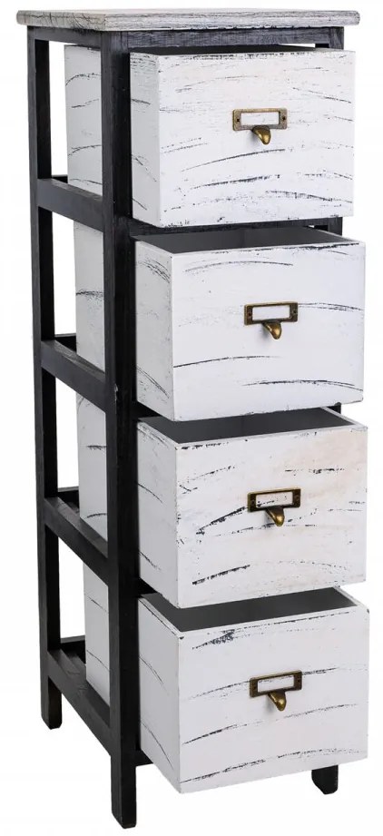 Comoda cu 4 sertare Prier, Creaciones Meng, 26x32x81 cm, lemn de paulownia