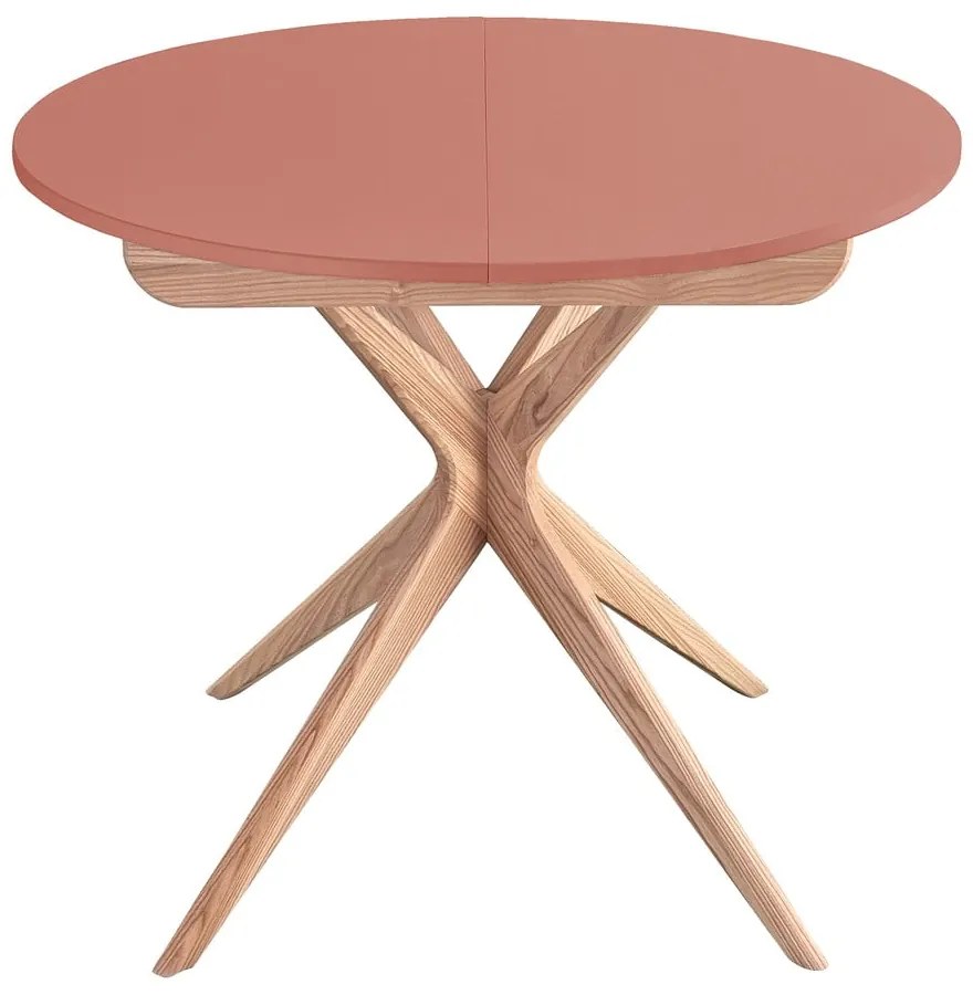 Masă de dining rotundă extensibilă cu blat suplimentar ø 90 cm Jubi – Ragaba