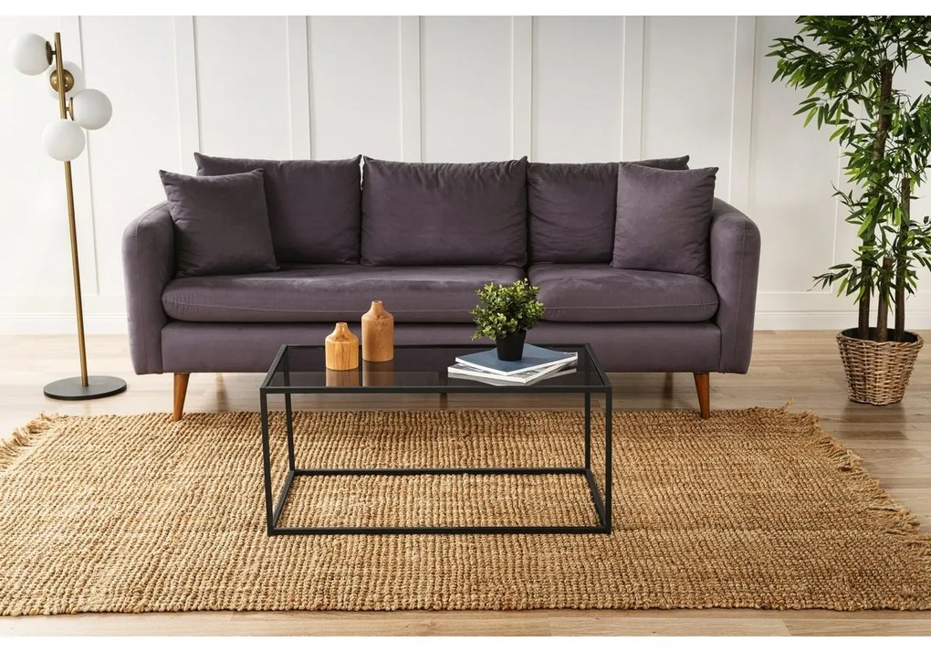 Măsuță de cafea Lizbon Black cu sticlăfumurie