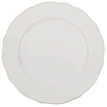 Set de masă din porțelan, 18 piese, alb/auriu