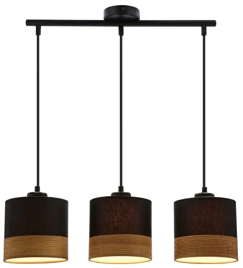 Lustră pe cablu PORTO 3xE27/60W/230V negru/maro