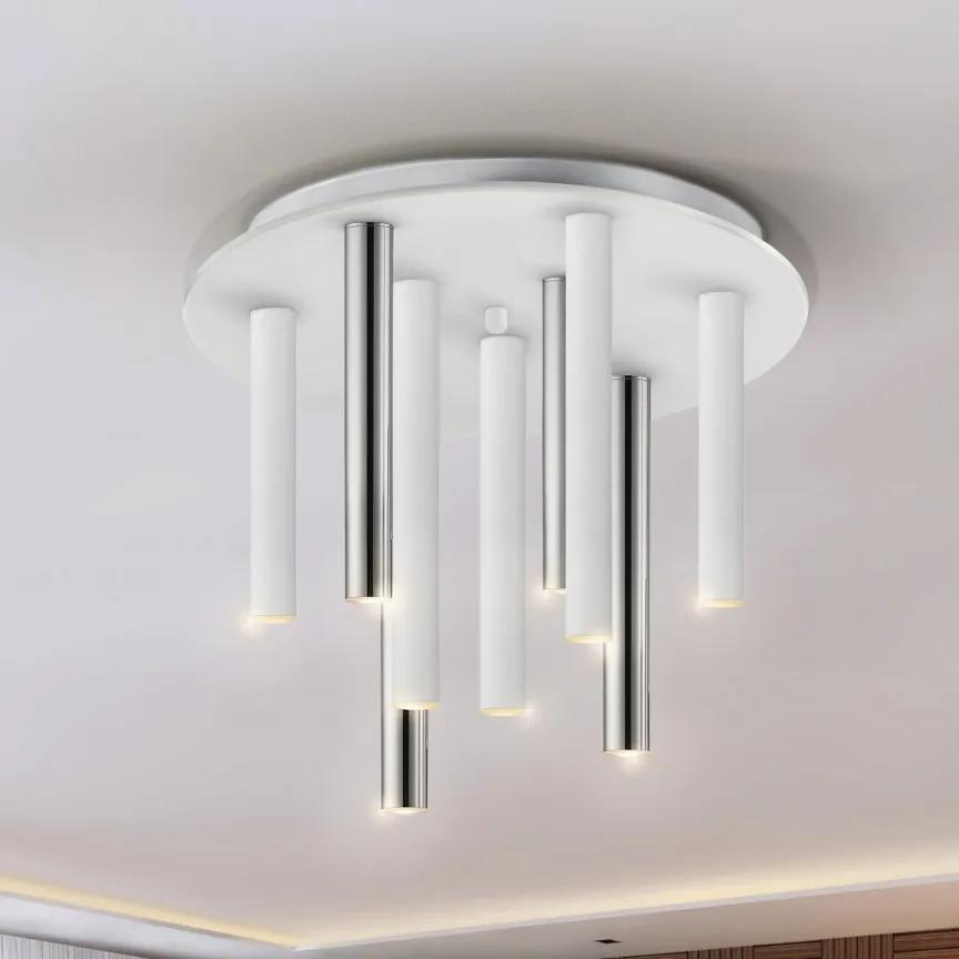 Lustra LED dimabila aplicata design modern Varas alb/crom