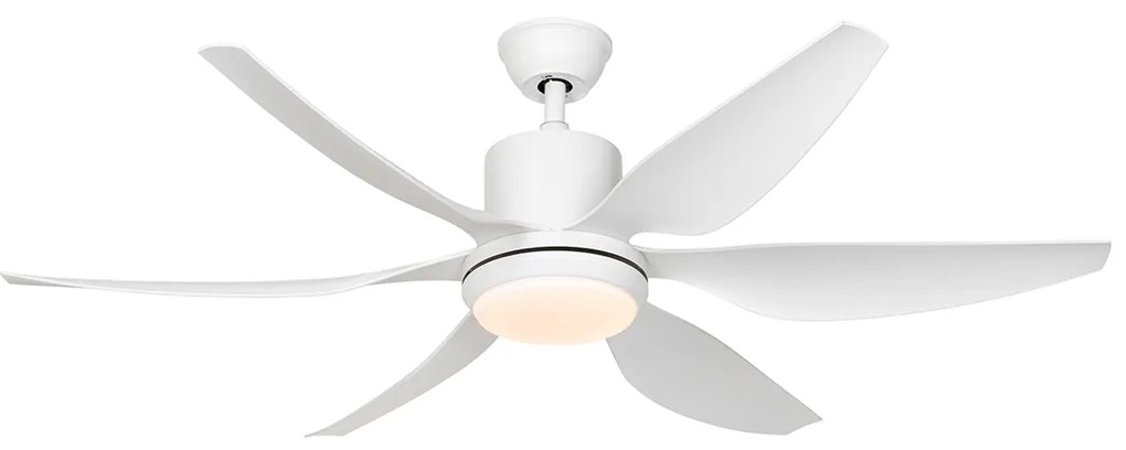Ventilator de tavan alb 137cm incl. LED Dimmable cu telecomandă - Tak