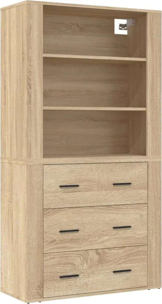 vidaXL Dulap înalt, stejar sonoma, lemn prelucrat