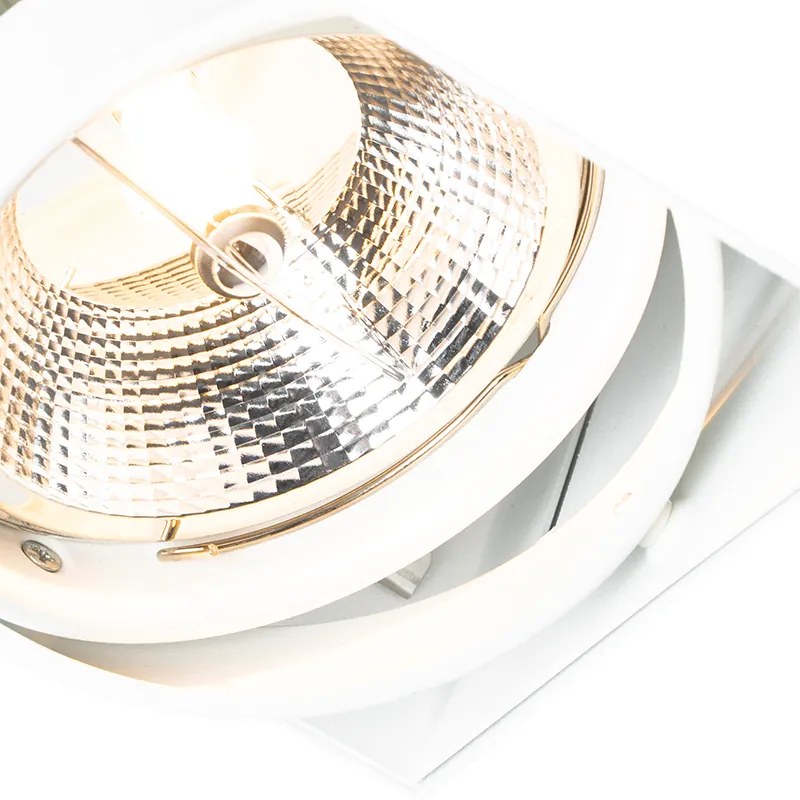 Set de 6 spoturi încastrate albe GU10 AR111 fără ramă, reglabile - Oneon