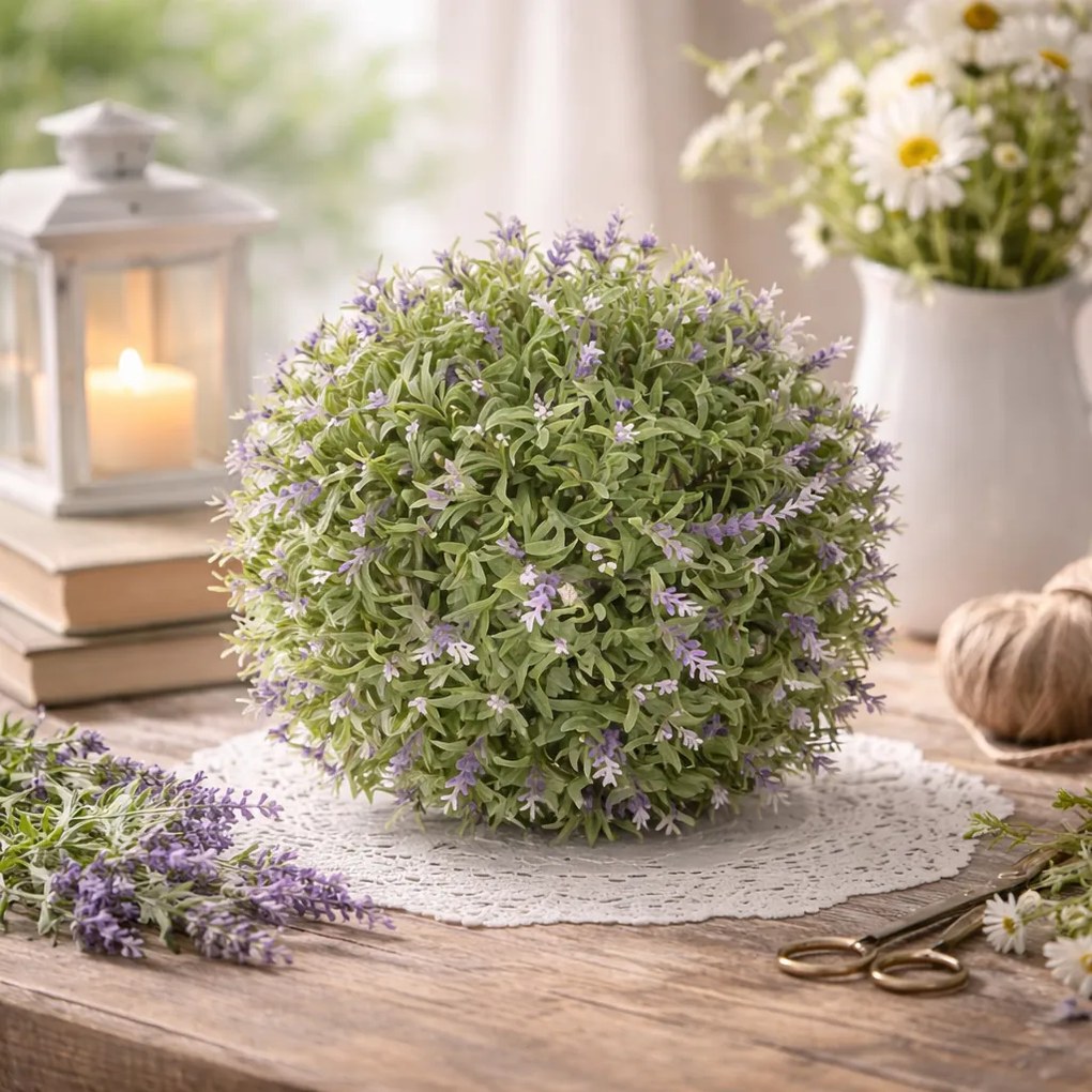 Bilă de lavandă artificială, diam. 25 cm