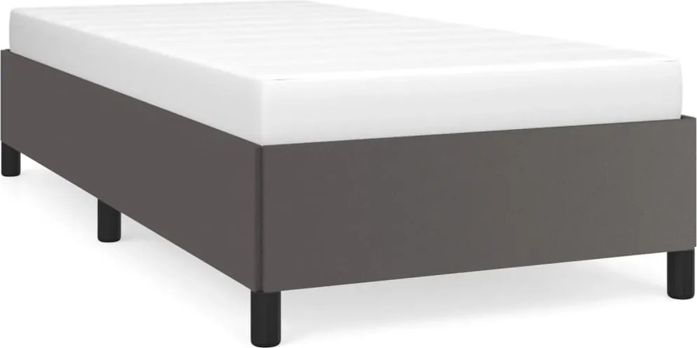 vidaXL Cadru de pat, gri, 80x200 cm, piele ecologică