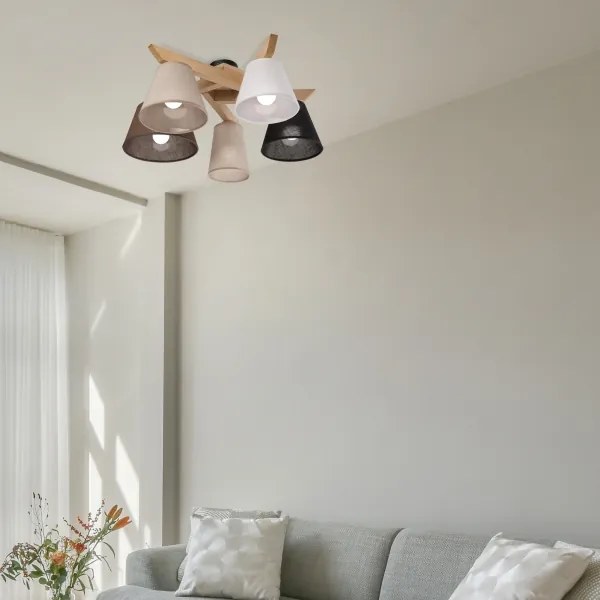 Lustră aplicată Brilagi ANTHONY 5xE14/40W/230V stejar