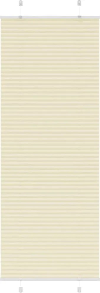 vidaXL Jaluzea plisată Crem 75x200cm Lățime țesătură 74,4 cm