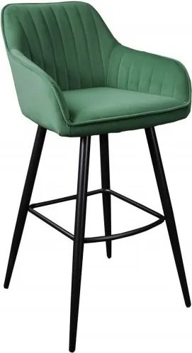 Set 2 scaune de bar Turin catifea verde smarald