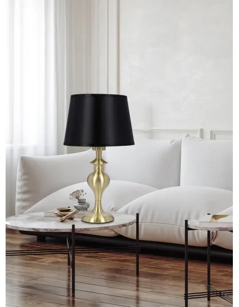 Lampă de masă PRIMA GOLD 1xE27/60W/230V negru/auriu