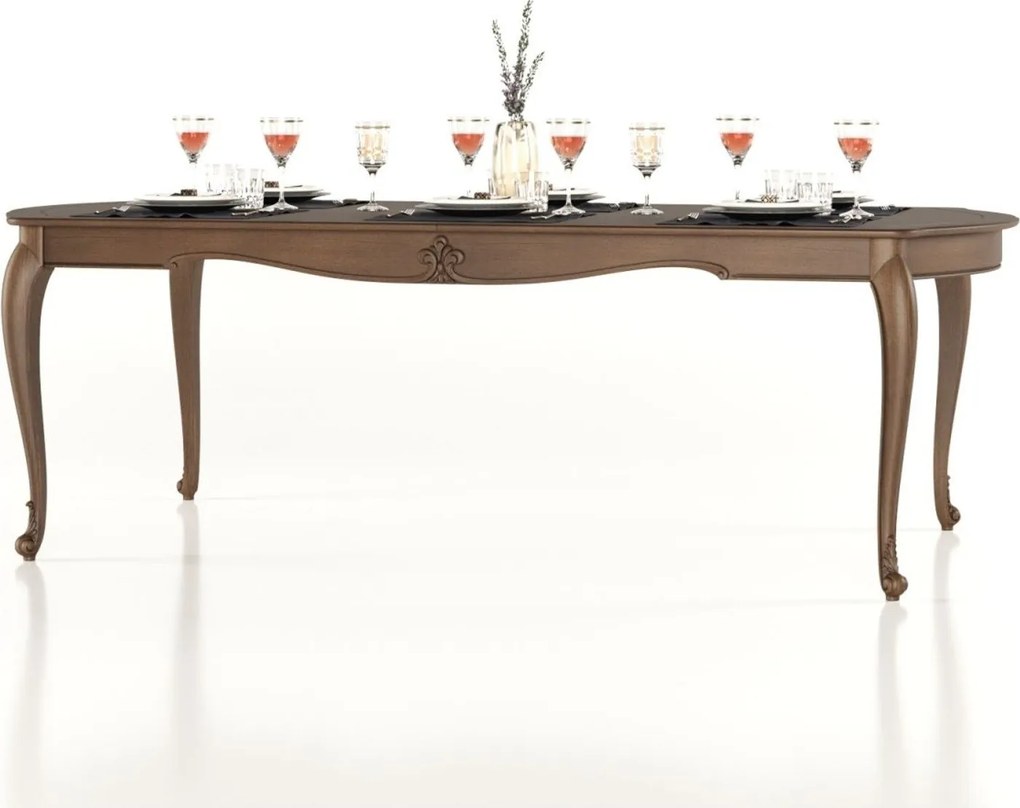 Masă lemn masiv Dining Celisea Pliabilă 240/, 245 × 110 × 79 cm - Ivoire
