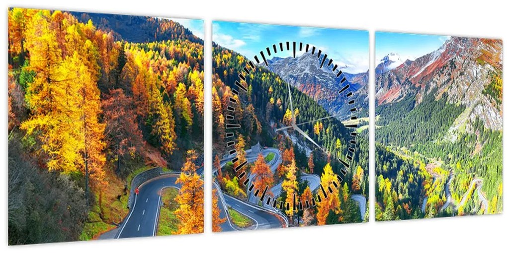 Tablou - Trecătoarea Malay Pass (cu ceas) (90x30 cm)