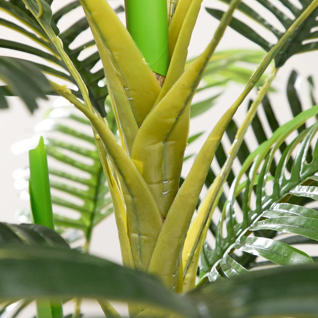 HOMCOM Palmier areca artificiel arbre artificiel hauteur 190 cm cu 30 de frunze mari din plastic și ghiveci inclus | Aosom Romania