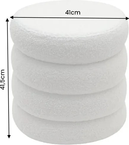 Taburete cu spatiu de depozitare, VOGUE 40cm boucle alb
