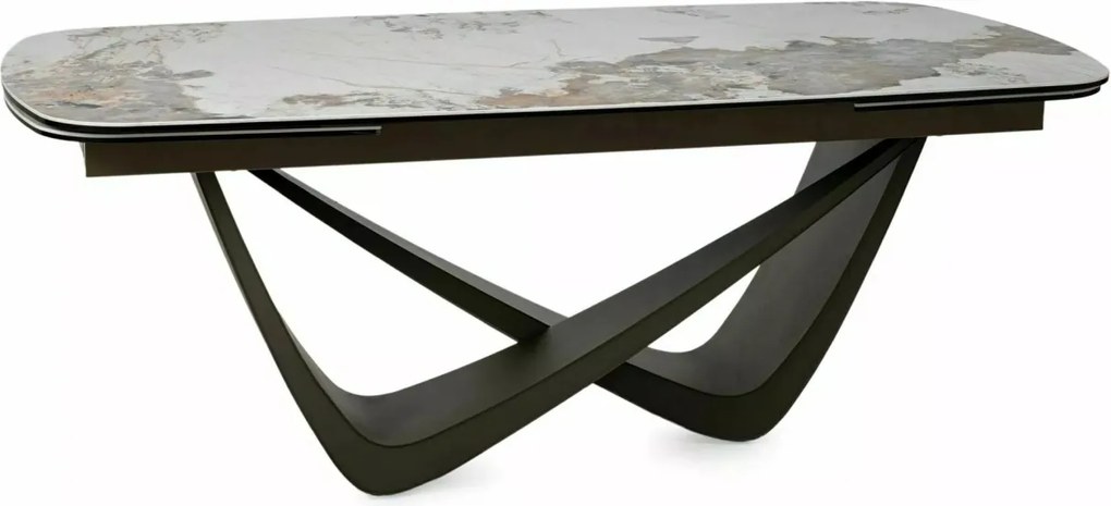 Masa extensibila Maranello Ceramic alb lucios/cupru L200-290xl98 cm