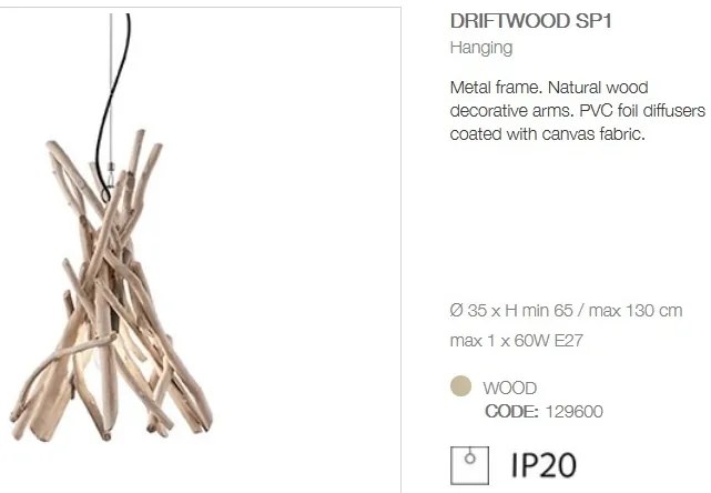 Lustra / Pendul design rustic DRIFTWOOD SP1 129600