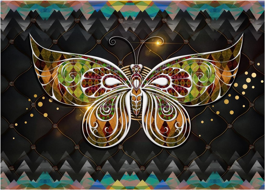Tablou pe sticlă - Fluture magic (70x50 cm)