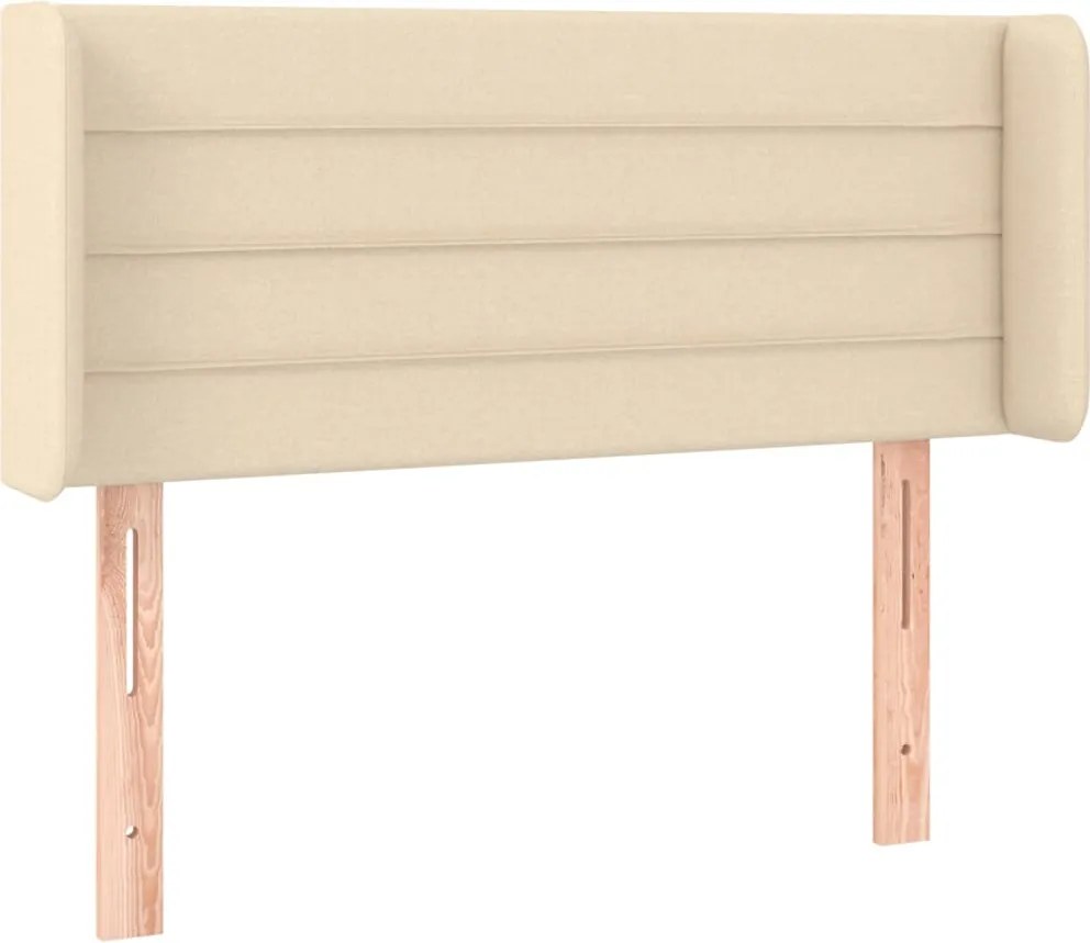 vidaXL Tăblie de pat cu aripioare crem 93x16x78/88 cm textil