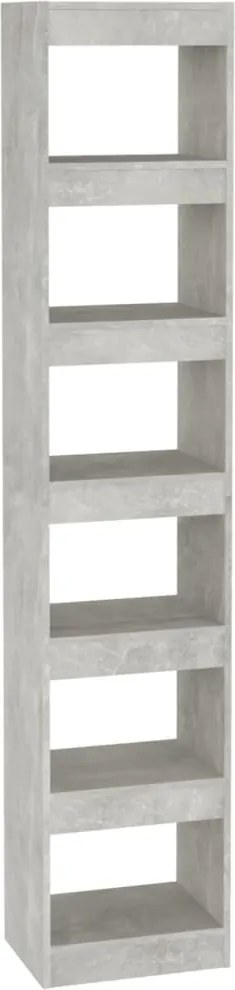 vidaXL Bibliotecă/Separator cameră, gri beton, 40x30x198 cm
