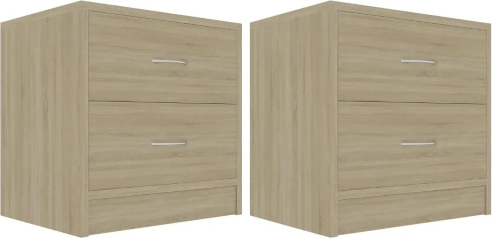 vidaXL Noptiere, 2 buc., stejar sonoma, 40x30x40 cm, lemn prelucrat