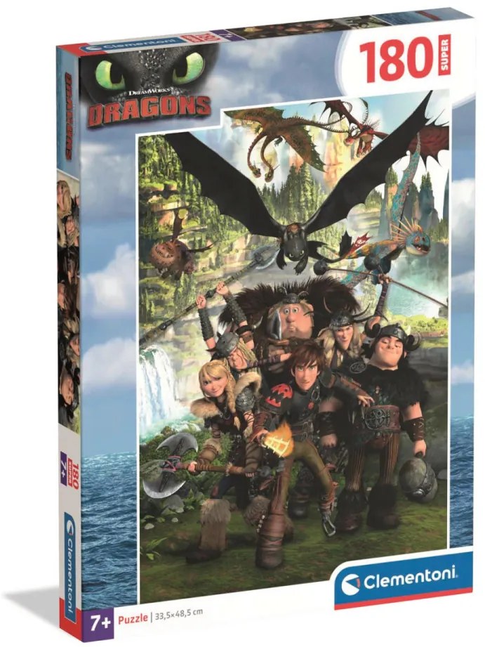Cum să-ți dresezi dragonul Riders Puzzle Clementoni cu 180 piese