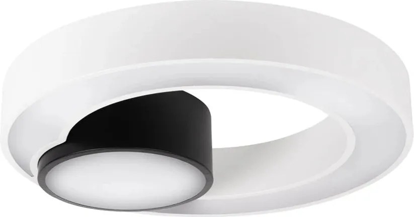 Plafonieră LED modernă Erste Donut 500mm 45W 2250lm, CCT 3000K-6000K reglabilă prin telecomandă, design circular alb-auriu pentru interior