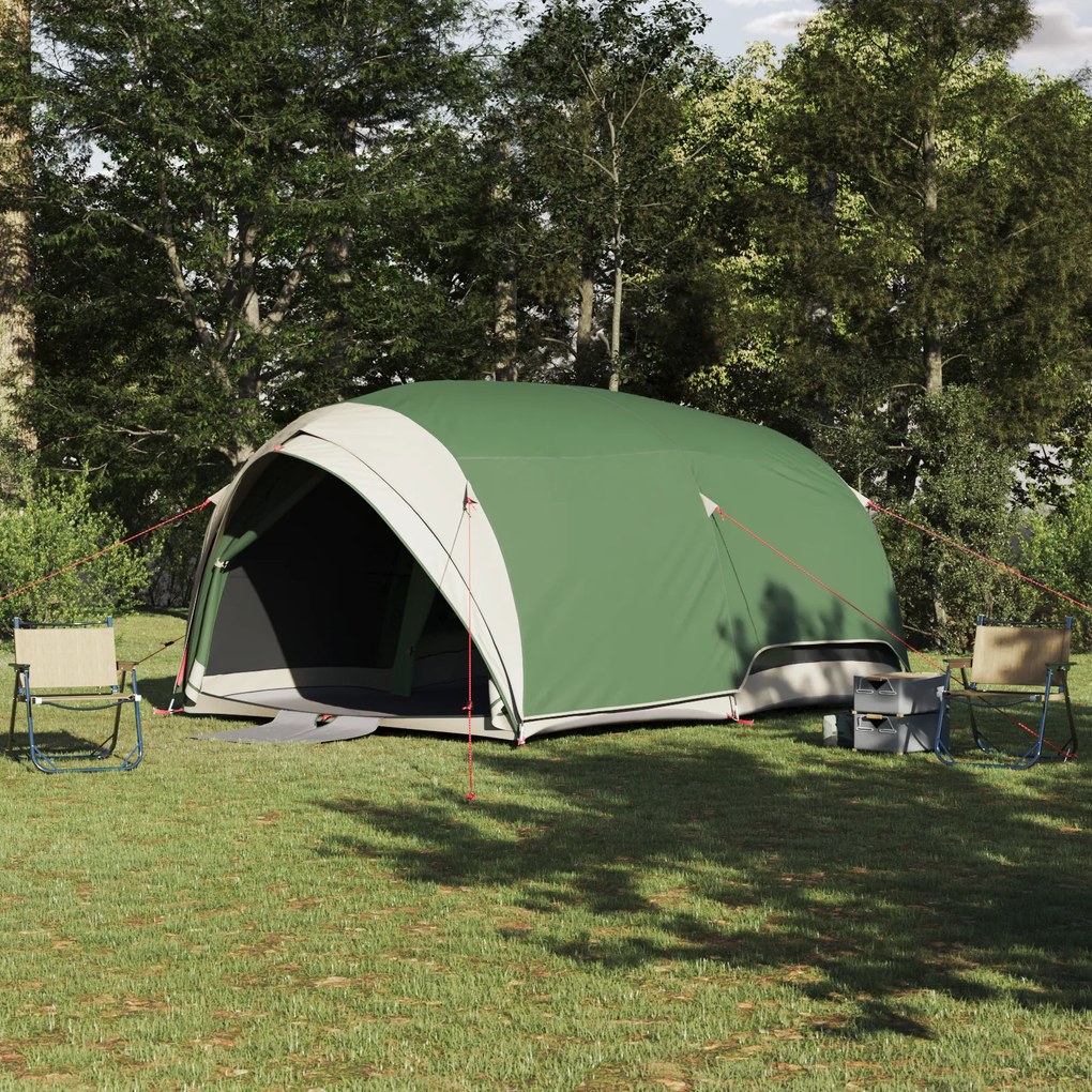 vidaXL Cort tunel cu acoperiș Verde 410 x 285 x 198 cm tafta