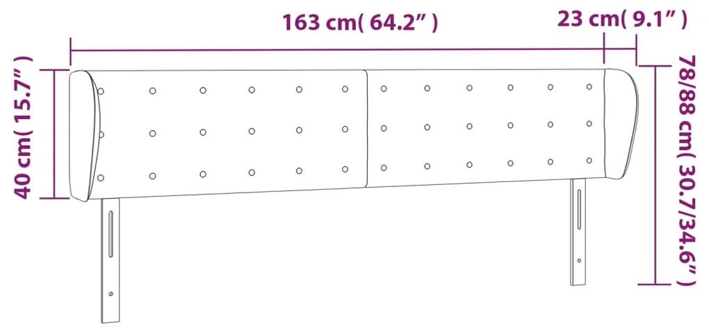 Tablie pat cu aripioare cappuccino 163x23x78 88cm piele eco 1, Cappuccino, 163 x 23 x 78 88 cm